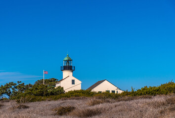 Fototapeta na wymiar Lighthouse at Cabrillo National Monument at Point Loma, San Diego
