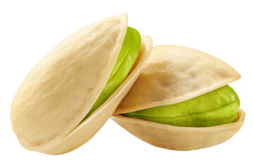 pistachio isolated on white background, clipping path, full depth of field