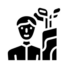 golf sport game glyph icon vector illustration
