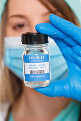 Coronavirus Vaccine bottle Corona Virus syringe doctor COVID-19 Covid vaccines portrait format