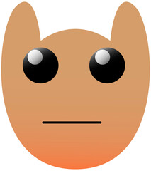 Funny owl face of a set with big eyes. Poker Face Kawaii Emoji. Icons with a beautiful gradient.