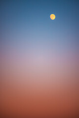 Full moon and sunset sky, nature background