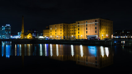 Merseyside Maritime Museum reflects in the water