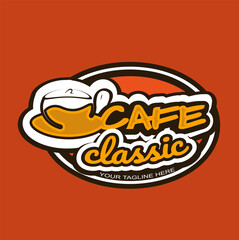Logos, badges, emblems and logotype elements for a cafe, restaurant or coffee shop