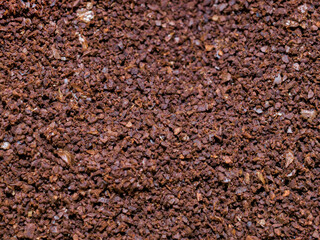 Top view of ground coffee