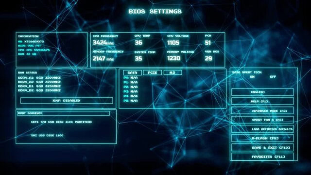 Representation of Computer BIOS Basic Input Output v1 4k