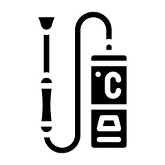 contact thermometer glyph icon vector illustration black