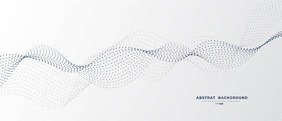 Grey white abstract background with flowing particles. Digital future technology concept. vector illustration.	
