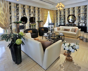 Luxurious stylish furniture, decoration and interiors.