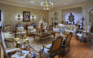 Luxurious stylish furniture, decoration and interiors.