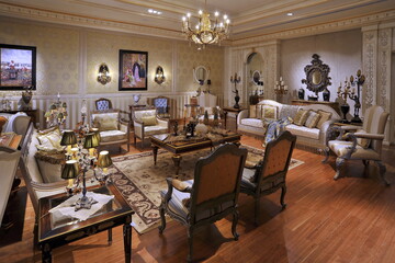 Luxurious stylish furniture, decoration and interiors.