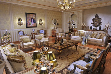 Luxurious stylish furniture, decoration and interiors.