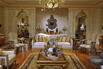 Fototapeta na wymiar Luxurious stylish furniture, decoration and interiors.