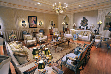 Luxurious stylish furniture, decoration and interiors.