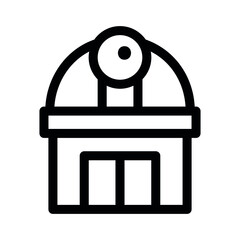 Observatory telescope Icon on white background