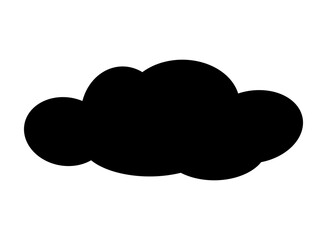Cloud icon silhouette. Weather flat symbol. Vector illustration isolated on white background.