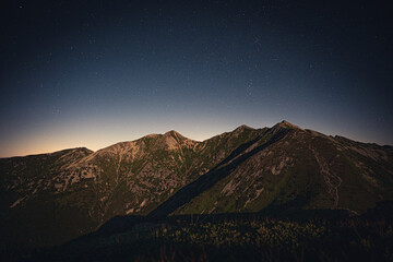 Night sky over Tatra mountains