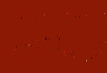 Light Orange vector texture with musical notes.