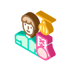 boxing sport isometric icon vector illustration color
