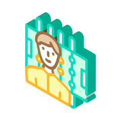 table soccer game isometric icon vector illustration