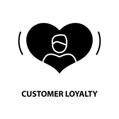 customer loyalty icon, black vector sign with editable strokes, concept illustration