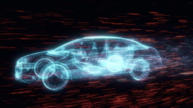  Sedan Car Running with particles 4k