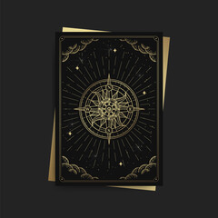 Compass with style luxury enggraving, spiritual guidance tarot reader Colorful gradient design.posters.