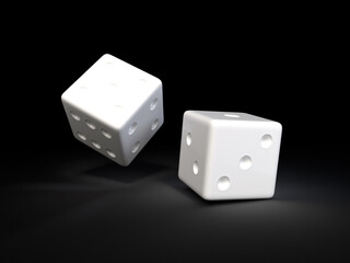 Dice rolling. Online gambling or gaming concept
