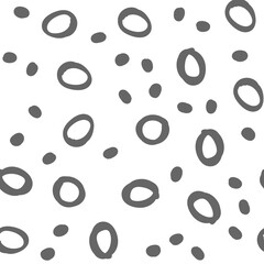 Doodle dots seamless pattern. Hand drawn circles background. Monochrome texture.