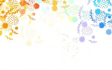 Light Blue, Yellow vector doodle texture with flowers, roses.