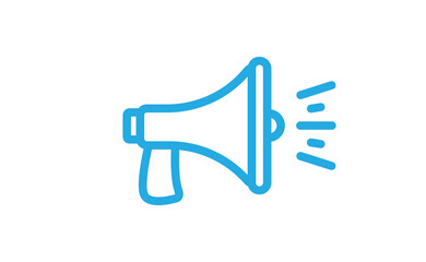 Megaphone icon. Loudspeaker linear vector illustration. Speech and announcement symbol.