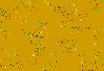 Light Green, Yellow vector pattern with Digit symbols.