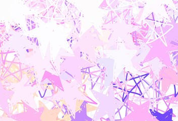 Light Pink, Yellow vector layout with bright stars.