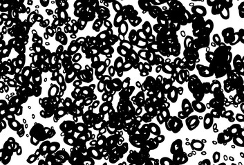 Black and white vector background with bubbles.
