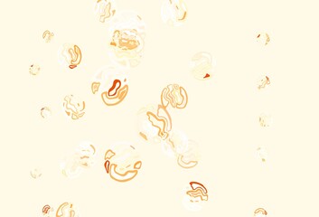 Light Orange vector background with bubbles.