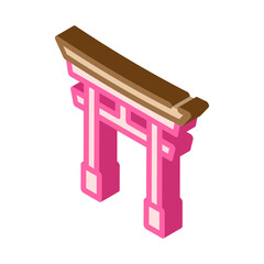 torii gate isometric icon vector illustration color