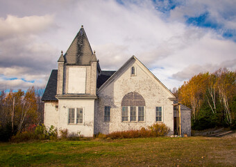 Fototapeta na wymiar abandon wooden Church in Cape Breton