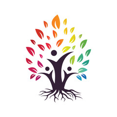 Family Tree And Roots Logo Design. Family Tree Symbol Icon Logo Design.