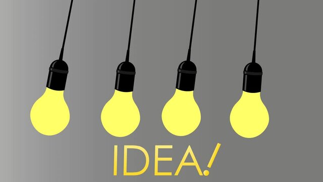 idea in the form of light bulbs transmitting knowledge to each other animation