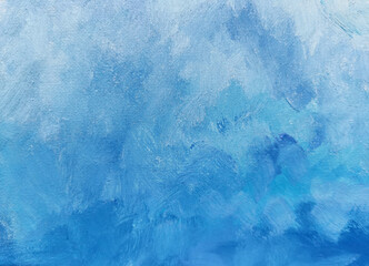 winter blue abstract background, snow, painting, oil, water, sky
