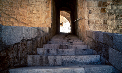 stone staircase in Dubrovnik Croatia 