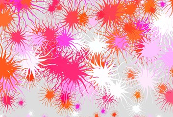 Light Pink, Red vector backdrop with memphis shapes.