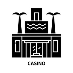 casino icon, black vector sign with editable strokes, concept illustration