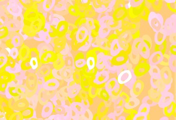 Light Red, Yellow vector backdrop with dots.