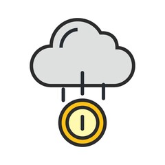 Digital marketing icon. Cloud, internet marketing sign.