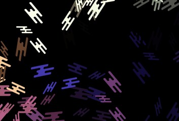 Dark Green, Red vector texture with colorful lines.