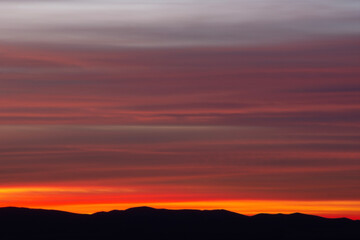 sunset in the mountains