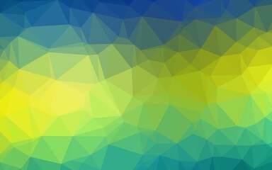 Dark Blue, Yellow vector shining triangular background.