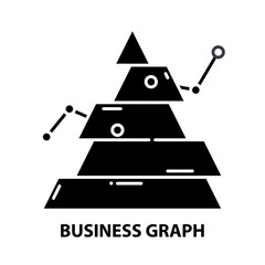 business graph icon, black vector sign with editable strokes, concept illustration