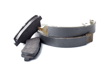 set of asbestos brake pads and brake shoe for disc and drum brakes, replacement spare parts of the...